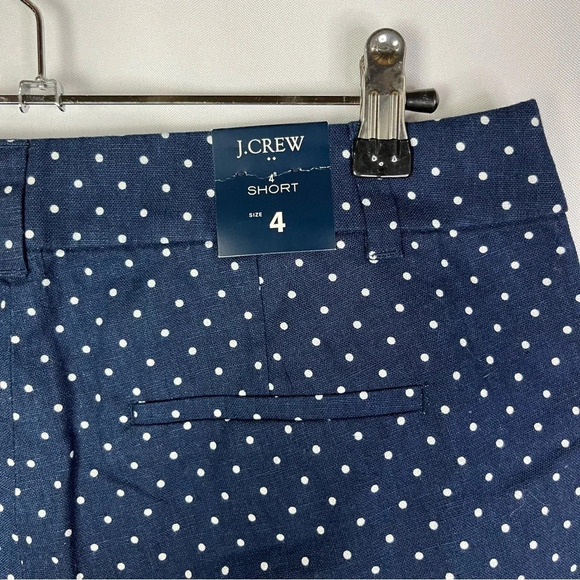 J. Crew Navy Blue & White Polka Dot Scallop Hem Shorts 4 - Picture 6 of 6